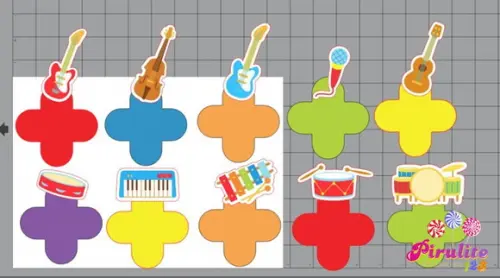Arquivo Silhouette Forminhas Instrumentos Músicais