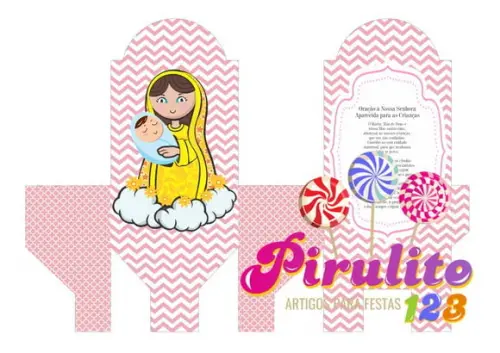 ARQUIVO SILHOUETTE SACOLINHA NOSSA SENHORA BATIZADO MENINA