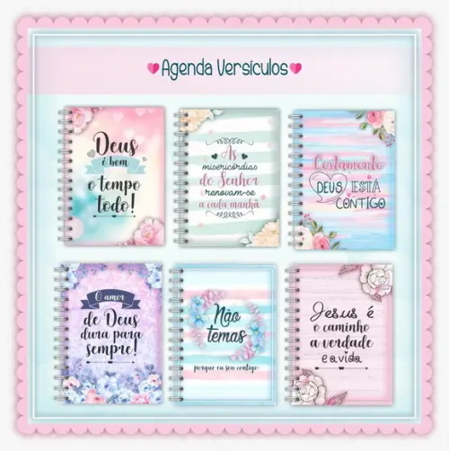 Arquivos Combo Agendas Versículos Formato Png e /ou pdf Luxo