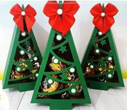 Caixa Árvore de Natal Porta Docinho Studio e pdf