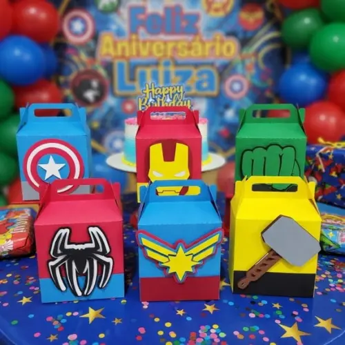 Caixa Super Herois Vingadores Arquivo de Corte Studio e pdf
