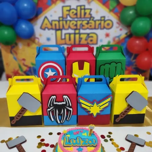 Caixa Super Herois Vingadores Arquivo de Corte Studio e pdf