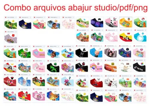 Combo Arquivos Abajur Studio/pdf/png 71 Temas