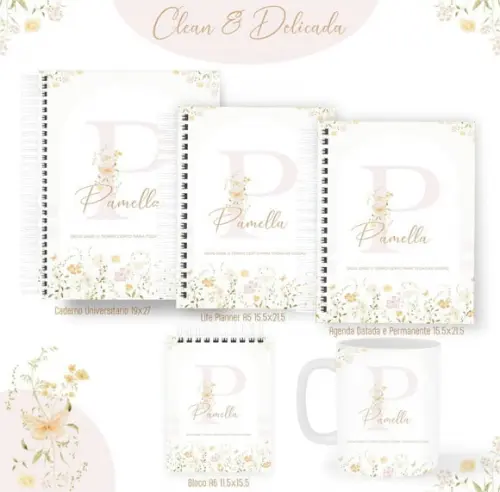Combo de Capas Volta Ás Aulas Clean e Delicada Alfabeto