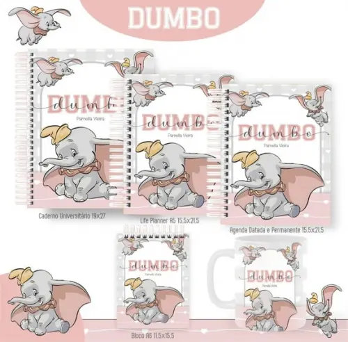 Combo de Capas Volta Ás Aulas Dumbo Png / pdf