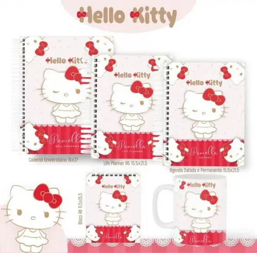 Combo de Capas Volta Ás Aulas Hello Kitty Png / pdf