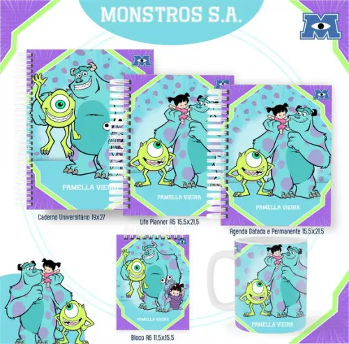 Combo de Capas Volta Ás Aulas Monstros Sa Png / pdf