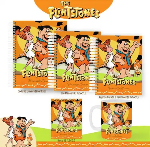 Combo de Capas Volta Ás Aulas os Flintstones Png / pdf