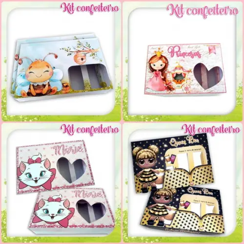 KIT DIGITAL ARQUIVO CAIXAS SILHOUETTE CONFEITEIRO