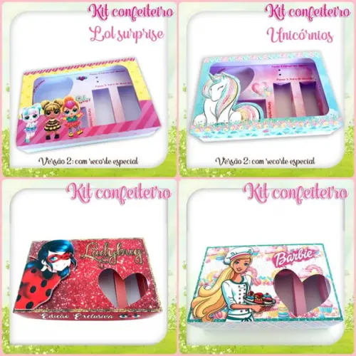 KIT DIGITAL ARQUIVO CAIXAS SILHOUETTE CONFEITEIRO
