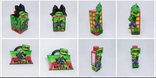 Kit Digital Arquivo Caixas Silhouette Hulk Festa em Casa