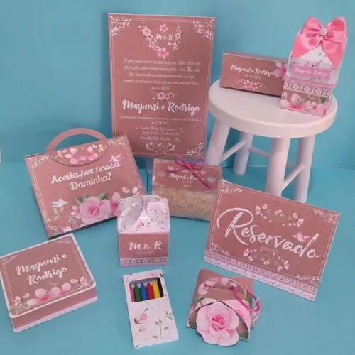 Kit Digital Arquivo de Corte Silhouette Casamento Luxo