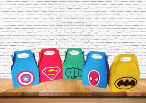 Kit Digital Arquivo Silhouette Caixa Sacolinha Super Herois