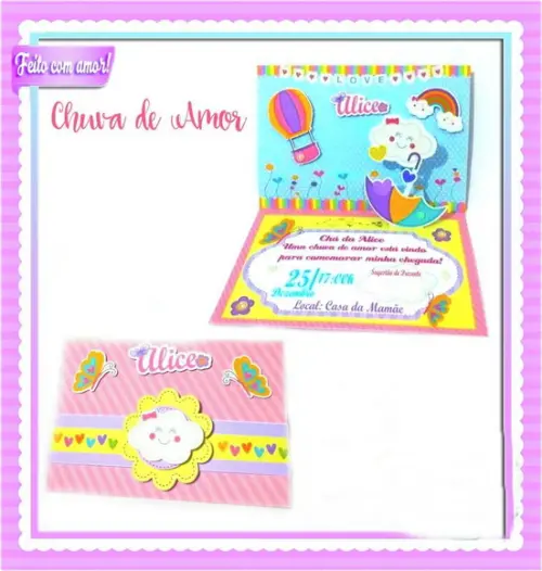 Kit Digital Silhouette Convite Chuva de Amor