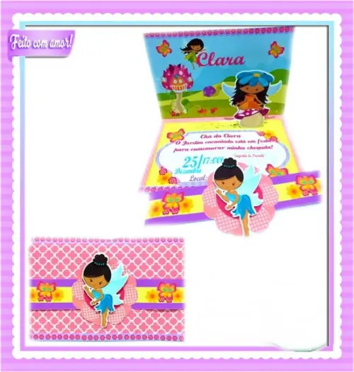 Kit Digital Silhouette Convite Jardim das Fadas