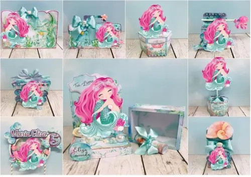 Sereia Linda Aquarelada Arquivo de Corte Studio e pdf