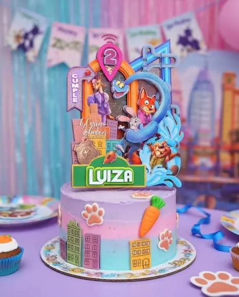 Topo de Bolo Zootopia Arquivo Digital de Corte Studio