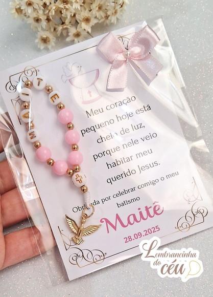 Kit 10 Lembrancinhas para Batismo com Nome