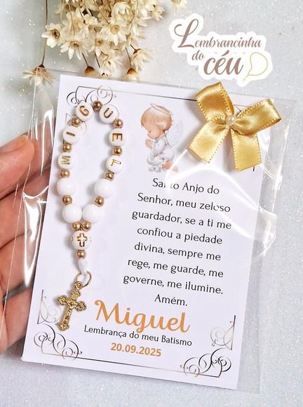 Kit 10 Lembrancinhas para Batismo com Nome