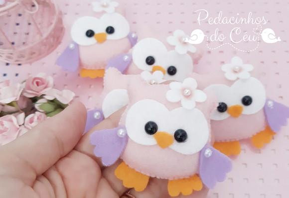 Lembrancinha corujinha rosa e lilás
