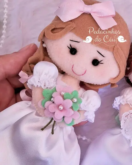 Boneca para convite de daminha de honra