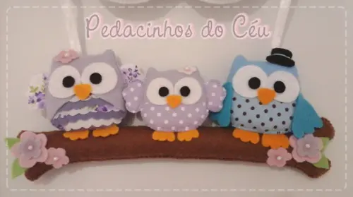 Enfeite de maternidade Corujas lilás