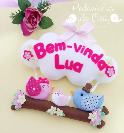 Enfeite de porta Família Passarinho