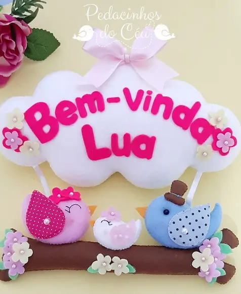 Enfeite de porta Família Passarinho