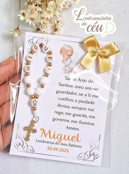 Kit 10 Lembrancinhas para Batismo com Nome