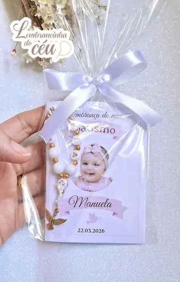 Kit 15 Lembrancinhas Mini Livrinho de Orações + Dezena