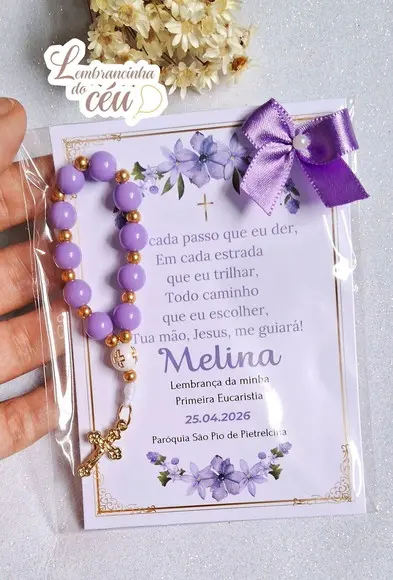 Kit 50 Lembrancinhas sem Nome para Batismo, Comunhão e Etc