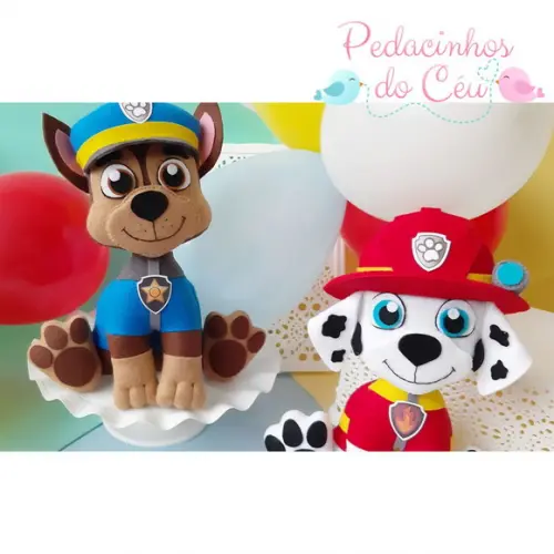 Kit Bonecos para Decoração Patrulha Canina