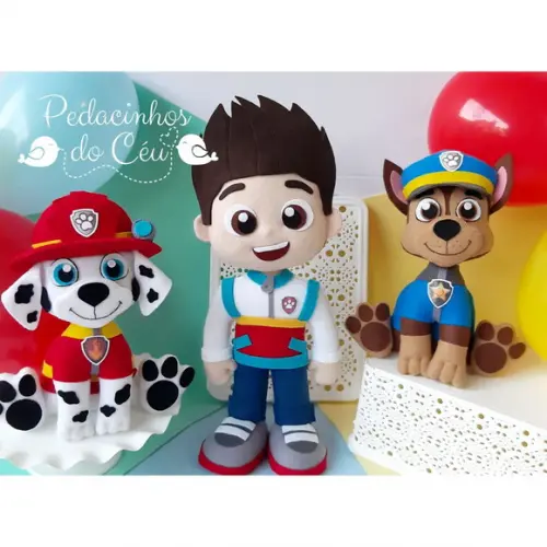 Kit Bonecos para Decoração Patrulha Canina