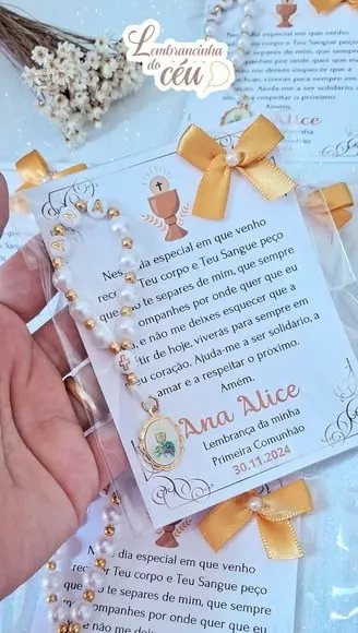 Lembrancinhas Mini Tercinho Primeira Comunhão