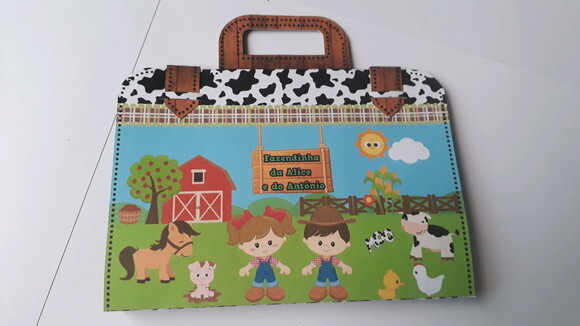10 Mini Maletinha Kit de Colorir Fazendinha Vários Temas