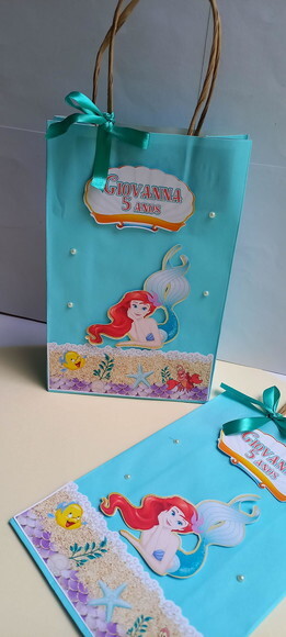 10 Sacolinhas Ariel Pequena Sereia