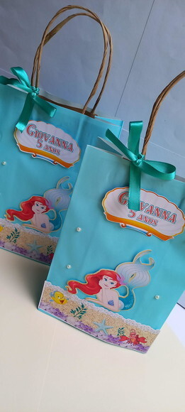 10 Sacolinhas Ariel Pequena Sereia