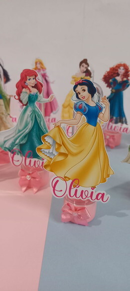 12 Tubetes Princesas Lembrancinha Decoração