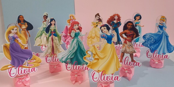 12 Tubetes Princesas Lembrancinha Decoração