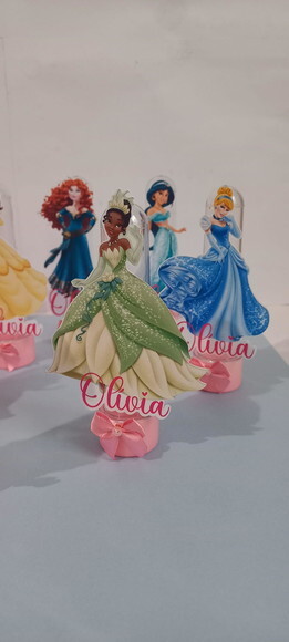 12 Tubetes Princesas Lembrancinha Decoração