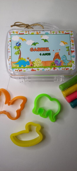 14 Mini Maletinha C/massinha Fazendinha Animais Dinossauro