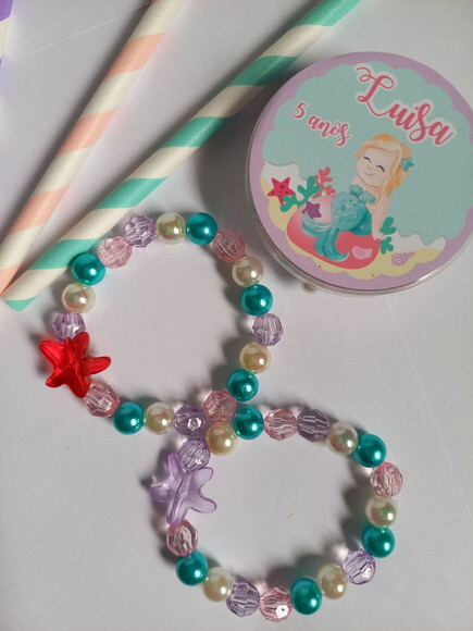 Lembrancinhas Pulseira Ariel Pequena Sereia