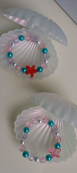 15 Lembrancinhas Pulseira Sereia na Concha Tam. Maior