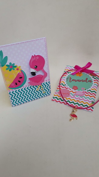 4 Peças Colar Lembrancinha Flamingo