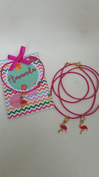 4 Peças Colar Lembrancinha Flamingo