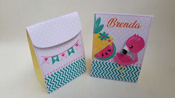4 Peças Colar Lembrancinha Flamingo