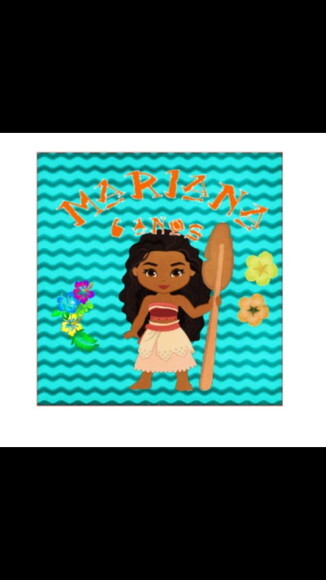 Adesivo para caixinha 5 x 5 cm Moana