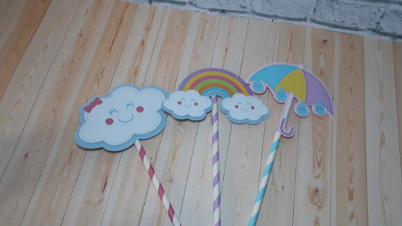 Cachepô 3 toppers centro de mesa Chuva de Bençãos