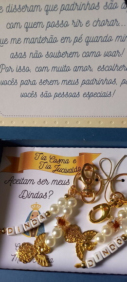 Convite Casal Padrinhos Batismo ou Consagração N. Senhora