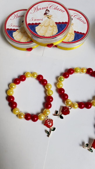 Lembrancinhas Pulseira a Bela e a Fera